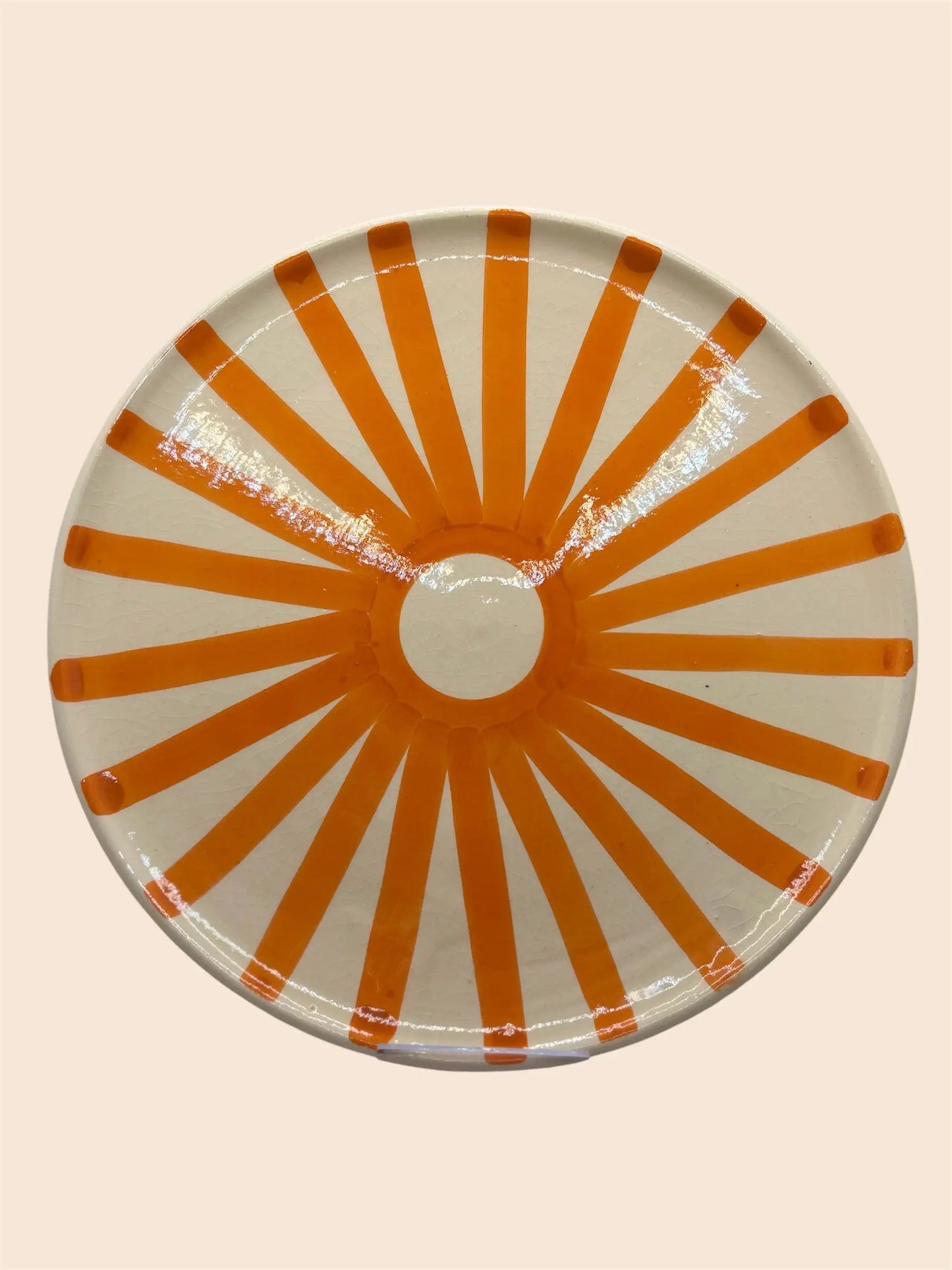 assiette soleil orange 25cm en céramique