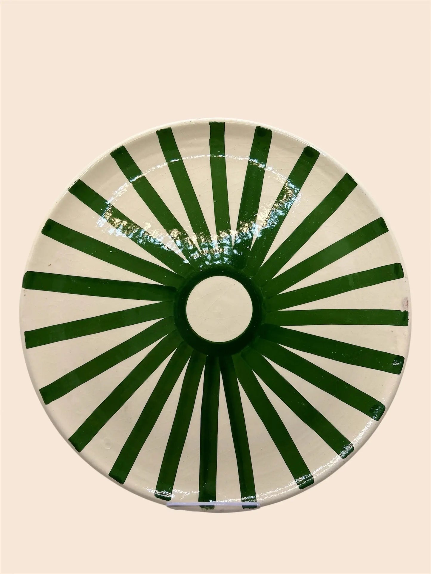 assiette soleil vert 25cm en céramique