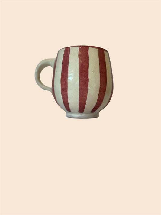 Mug rond et rayé en céramique Musaïca