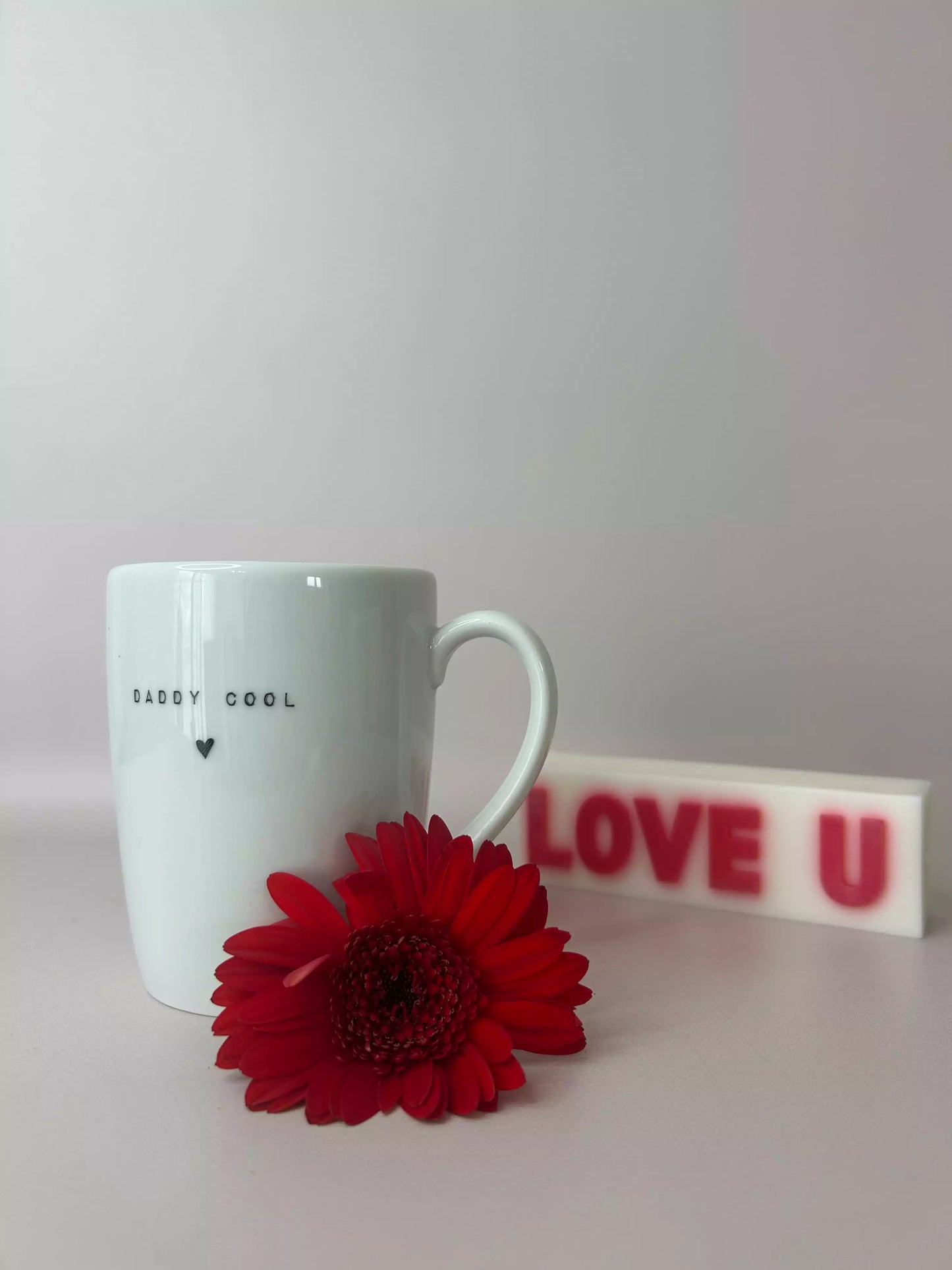 tasse en porcelaine daddy cool et bougie décorative Love U