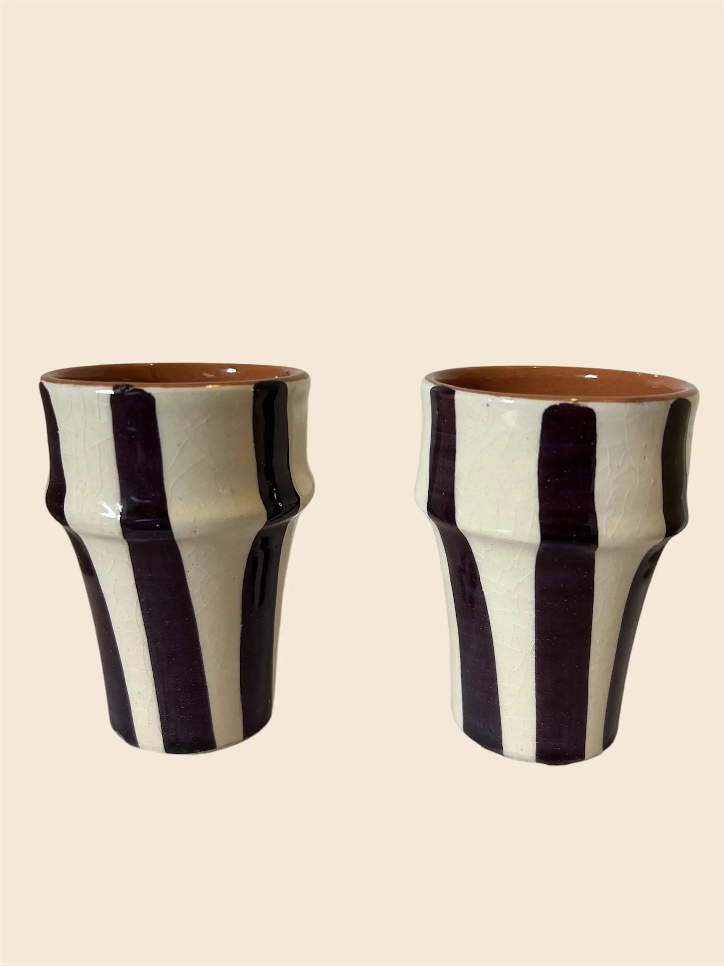 Lot de 2 gobelets rayés en céramique Musaïca