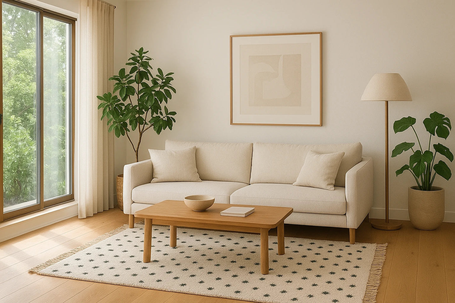 Tapis berbère Béni Ouarain 170x112cm crème à pois noirs