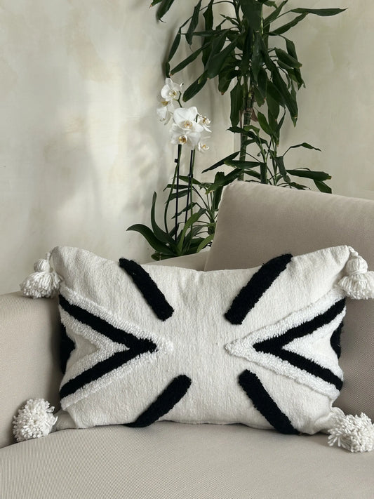 housse de coussin en laine artisanale tissée à la main 
