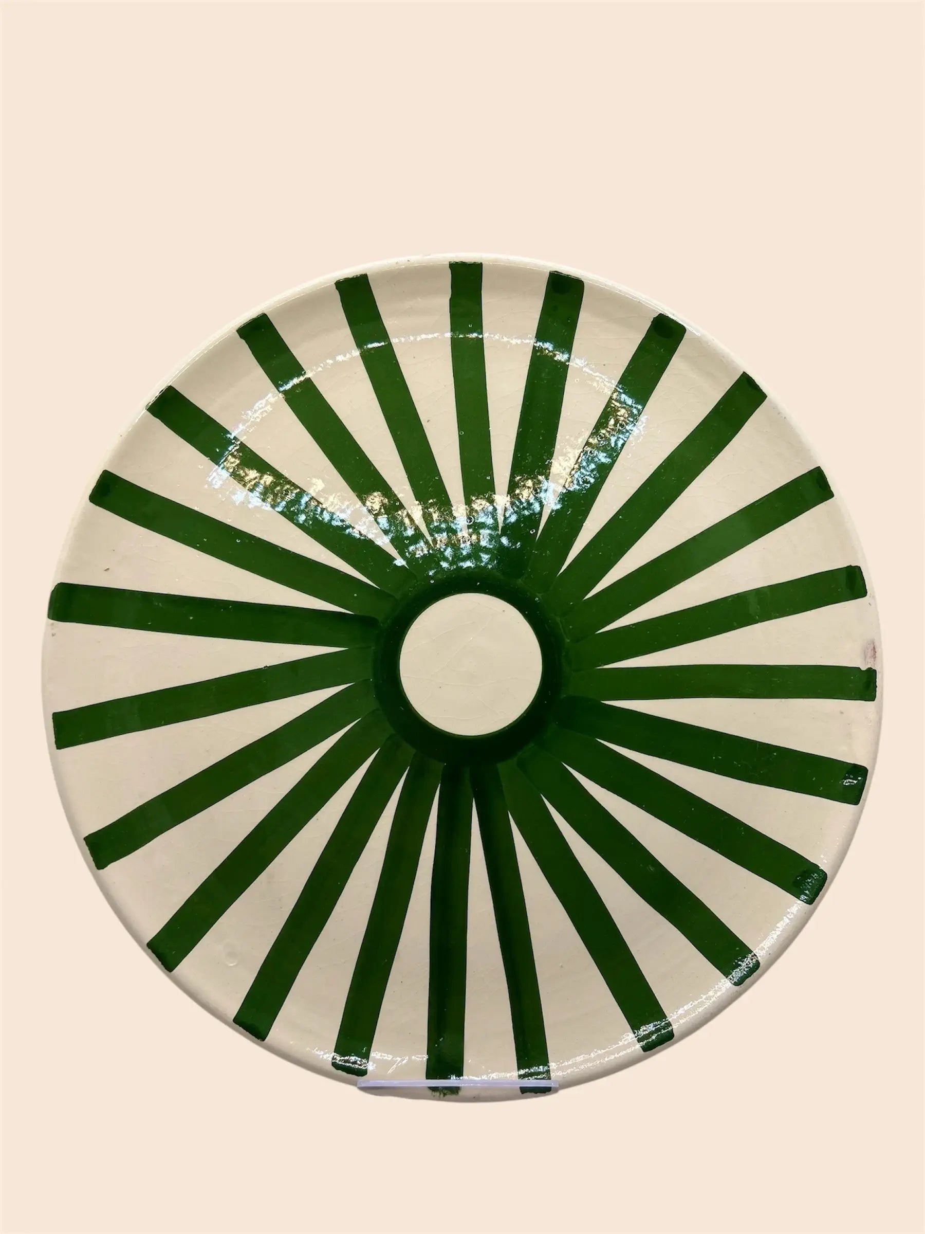 assiette soleil vert 25cm en céramique 