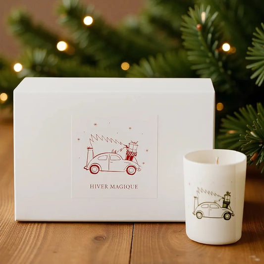 coffret de 2 bougies fermé et bougie à côté