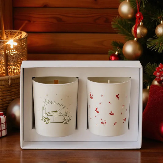 coffret duo de bougies esprit de fête 