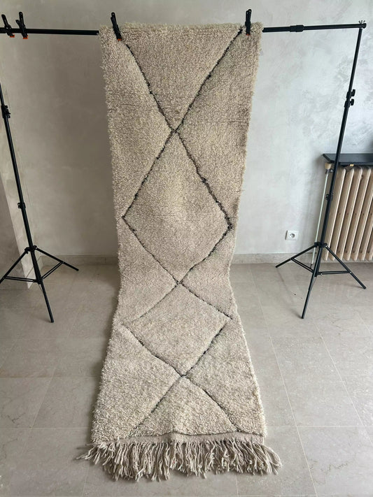 long tapis de couloir artisanat marocain en laine 