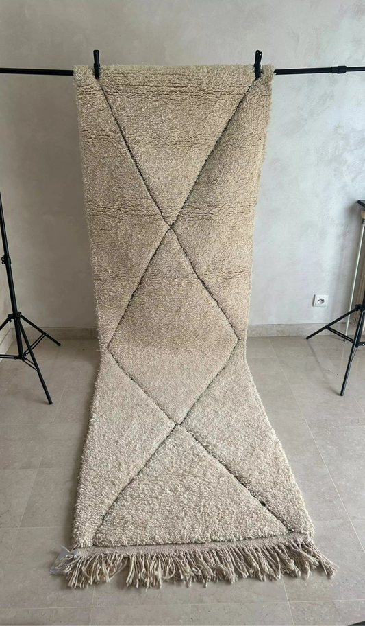 tapis de couloir marocain en laine béni ouarain 