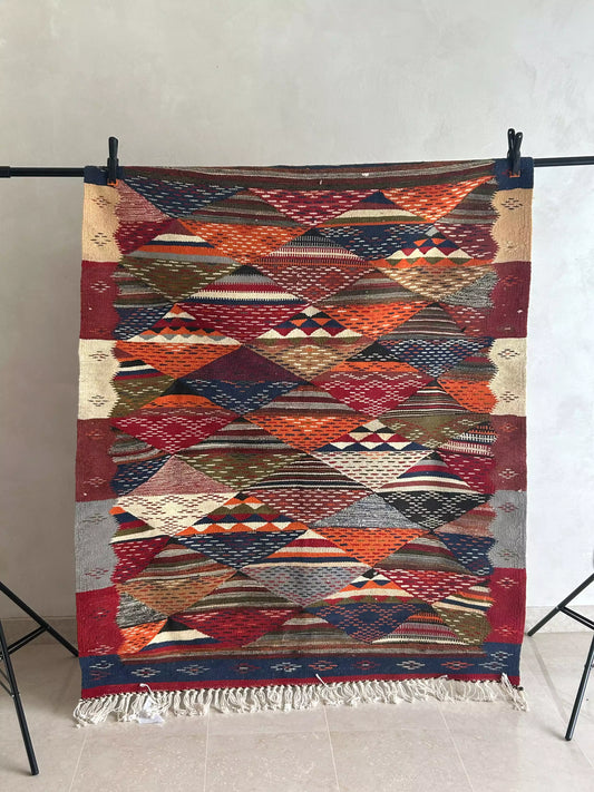 tapis kilim artisanal coloré - double face 