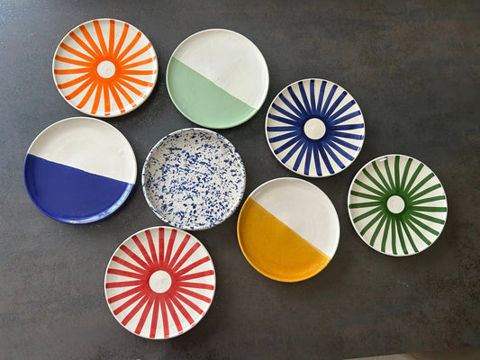 Assiette ronde motif floral 25cm Musaïca